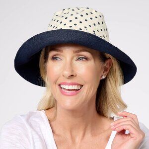 Isaac Mizrahi Live! One Size Reversible Bucket Hat - Navy (OS) a511637